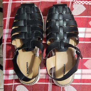 Sonoma Women's Black Woven Sandals